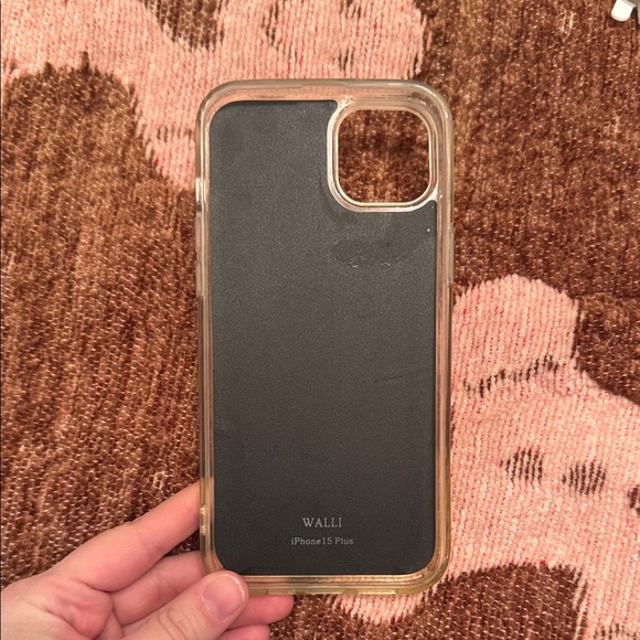 Floral Purple Phone Case with Pink Strap. WALLI BRAND. iPhone 15 plus. - Picture 2 of 4